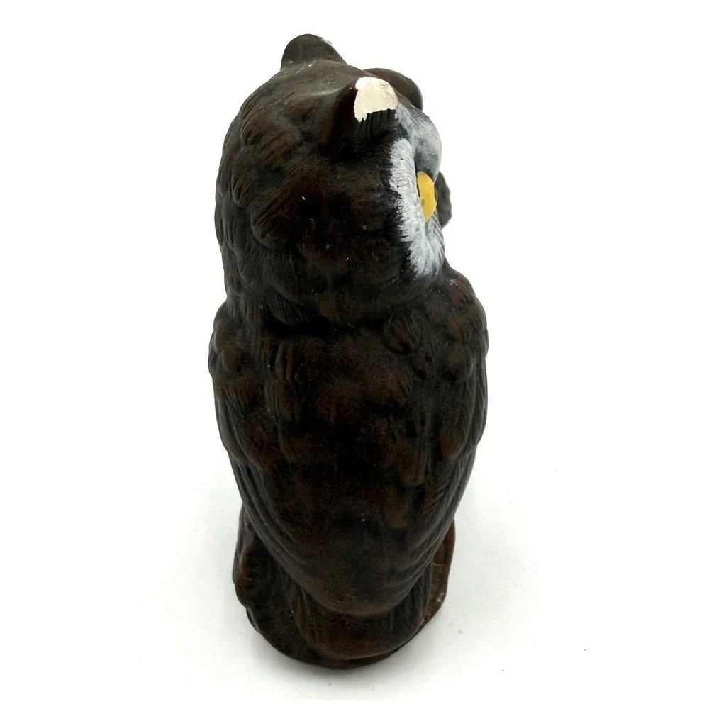 Owl Figurine Small Brown 1980